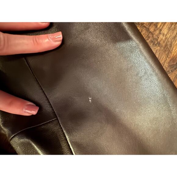 Talbots Vintage Womens Leather Blazer Jacket Lined Chocolate Brown Sz:12 - Picture 5 of 7